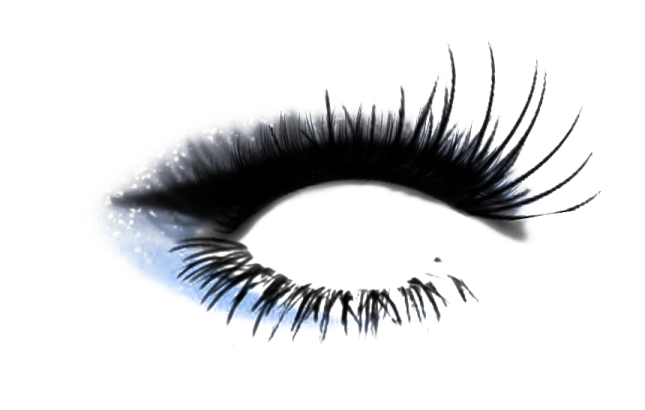 a close up of an eye with long eyelashes