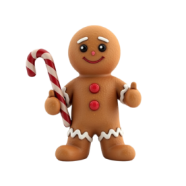 a ginger with a candy cane in his hand