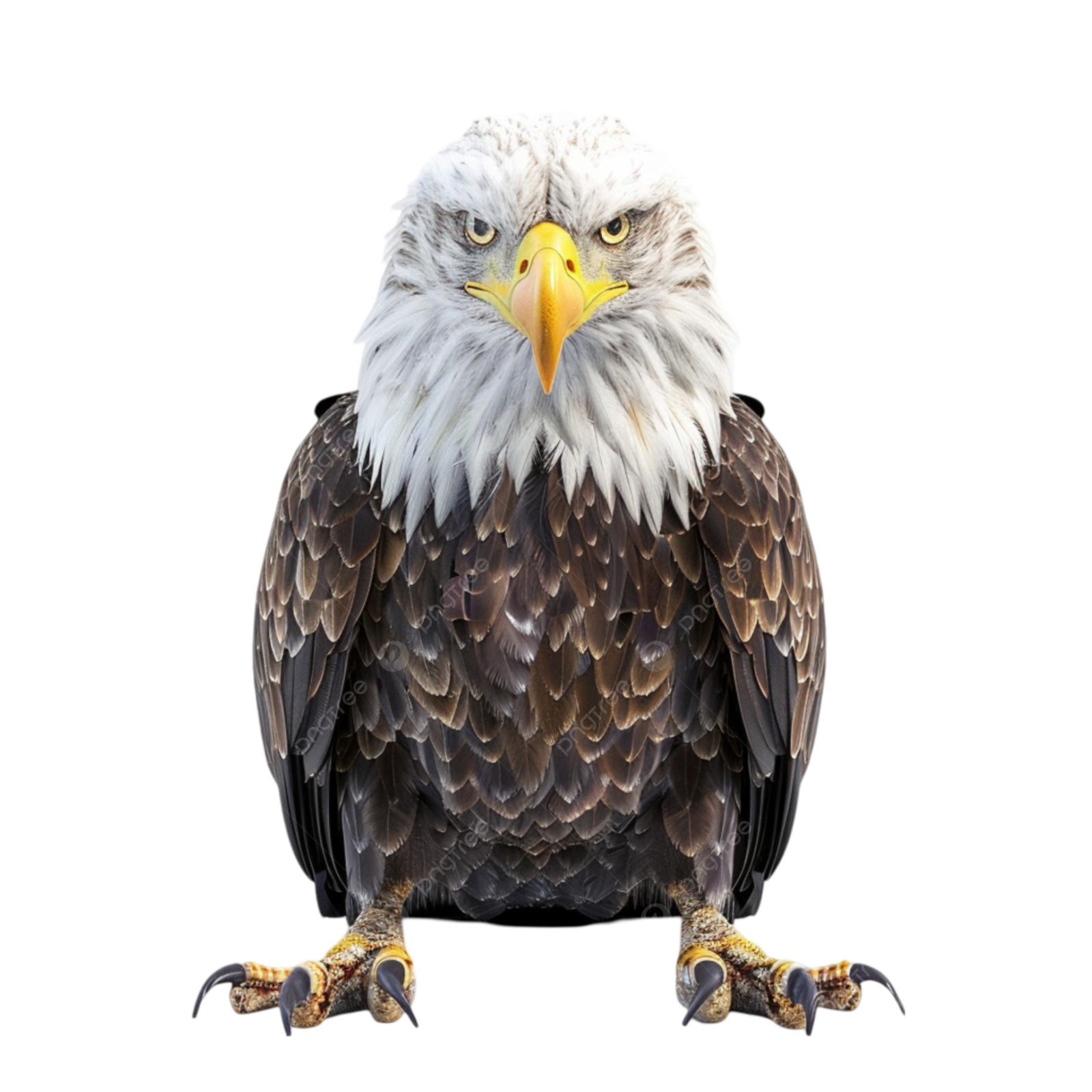 an eagle sitting on top of a white background