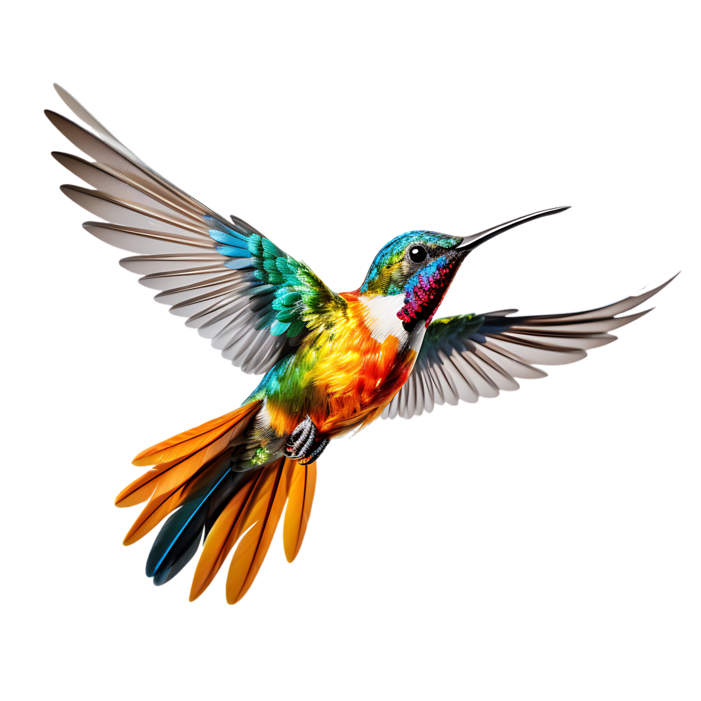 a colorful bird flying in the air
