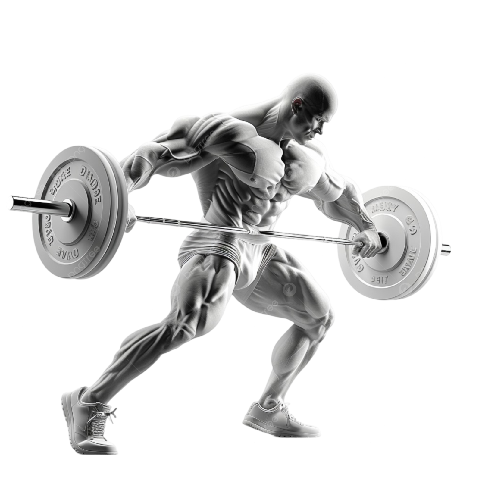 a man with a barbell in his hands