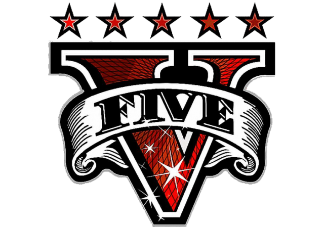 a black and red logo with stars on it