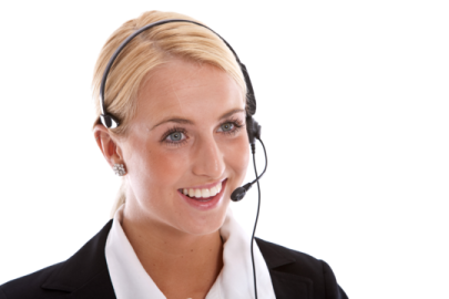 a woman wearing a headset