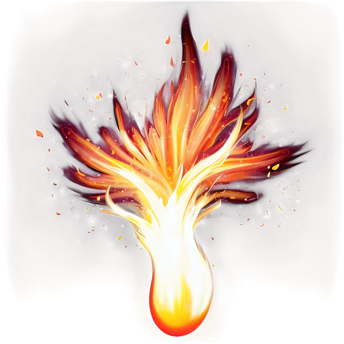 a fire in the shape of a heart