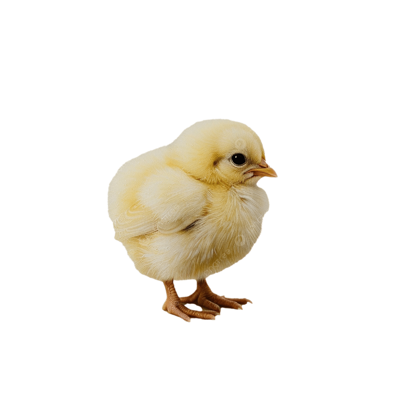 a small yellow chicken on a white background