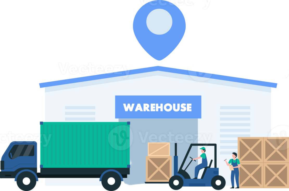 a man loading boxes in front of a warehouse