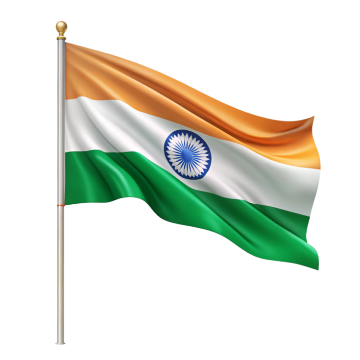 an indian flag flying in the wind
