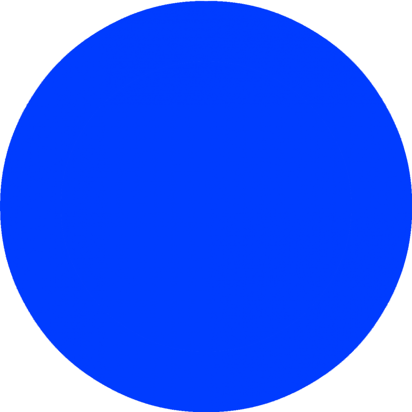a blue circle on a white background