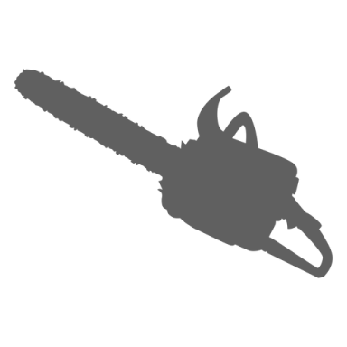 a black and white silhouette of a chainsaw