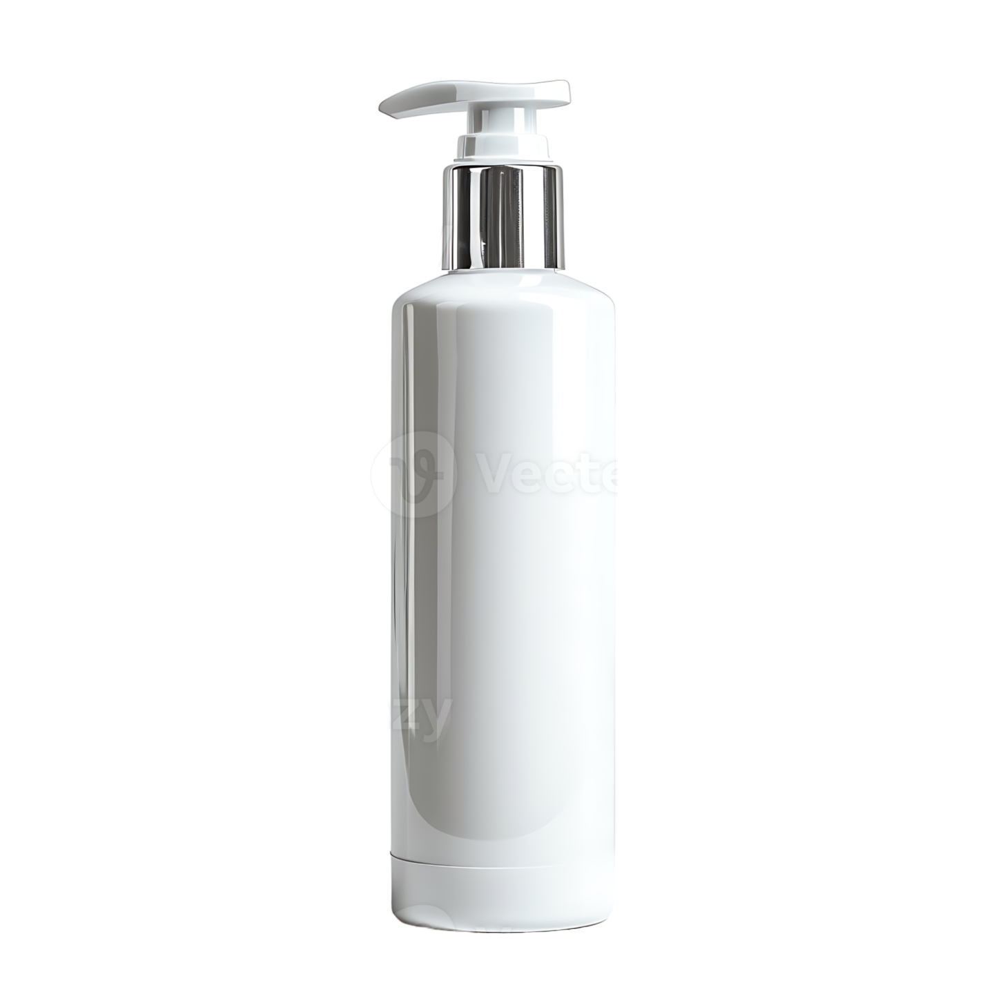 a white plastic bottle with a silver cap