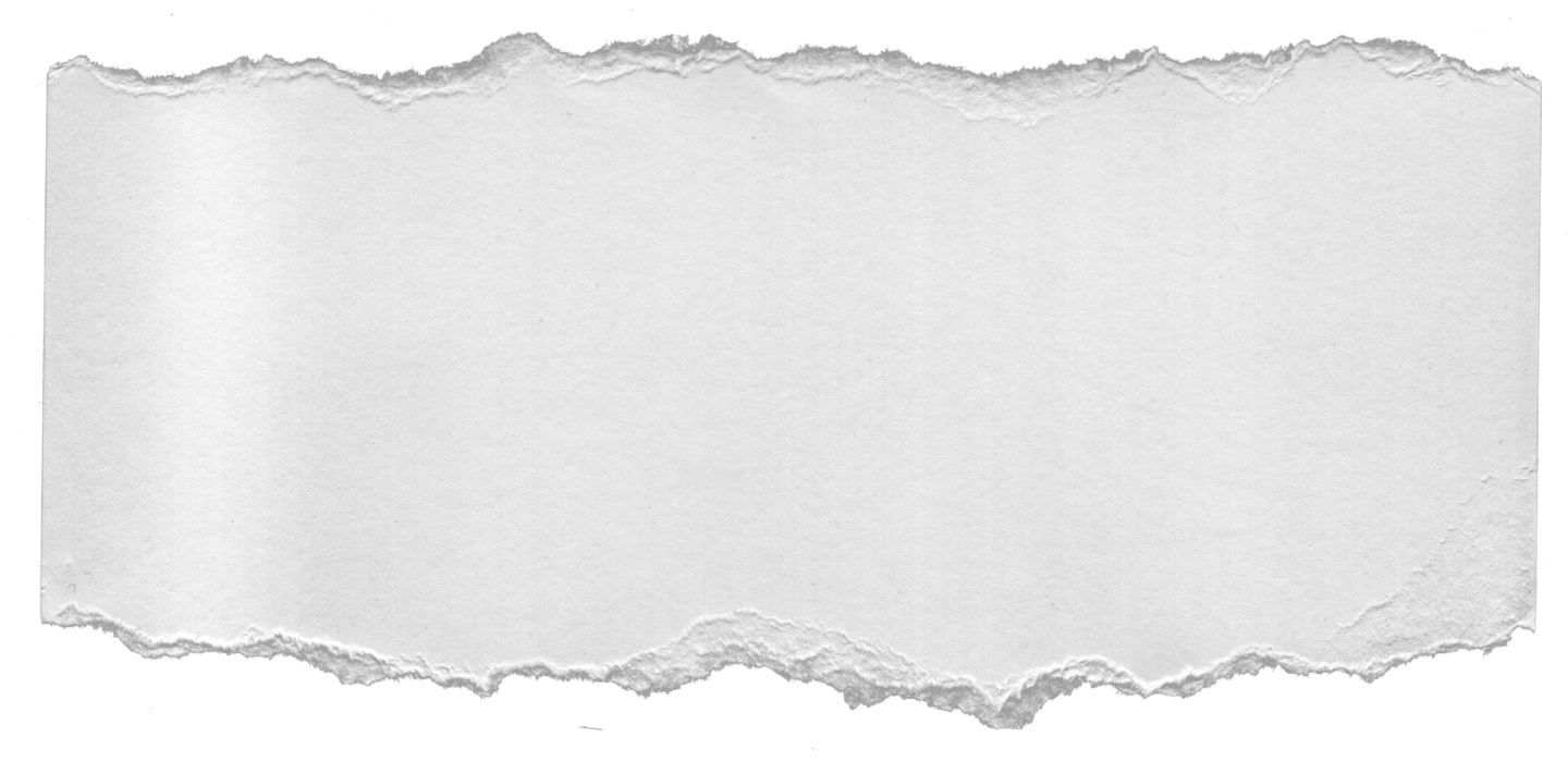 a piece of torn paper on a white background