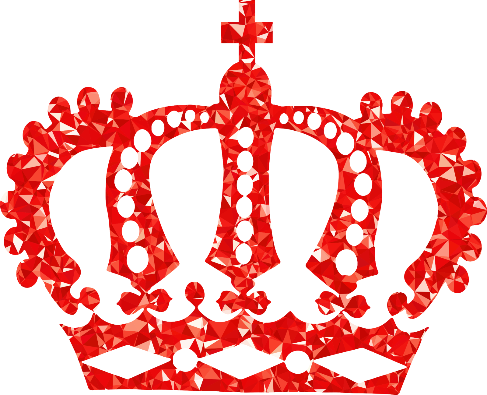 a crown made out of red triangles