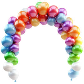 a bunch of colorful balloons on a white background