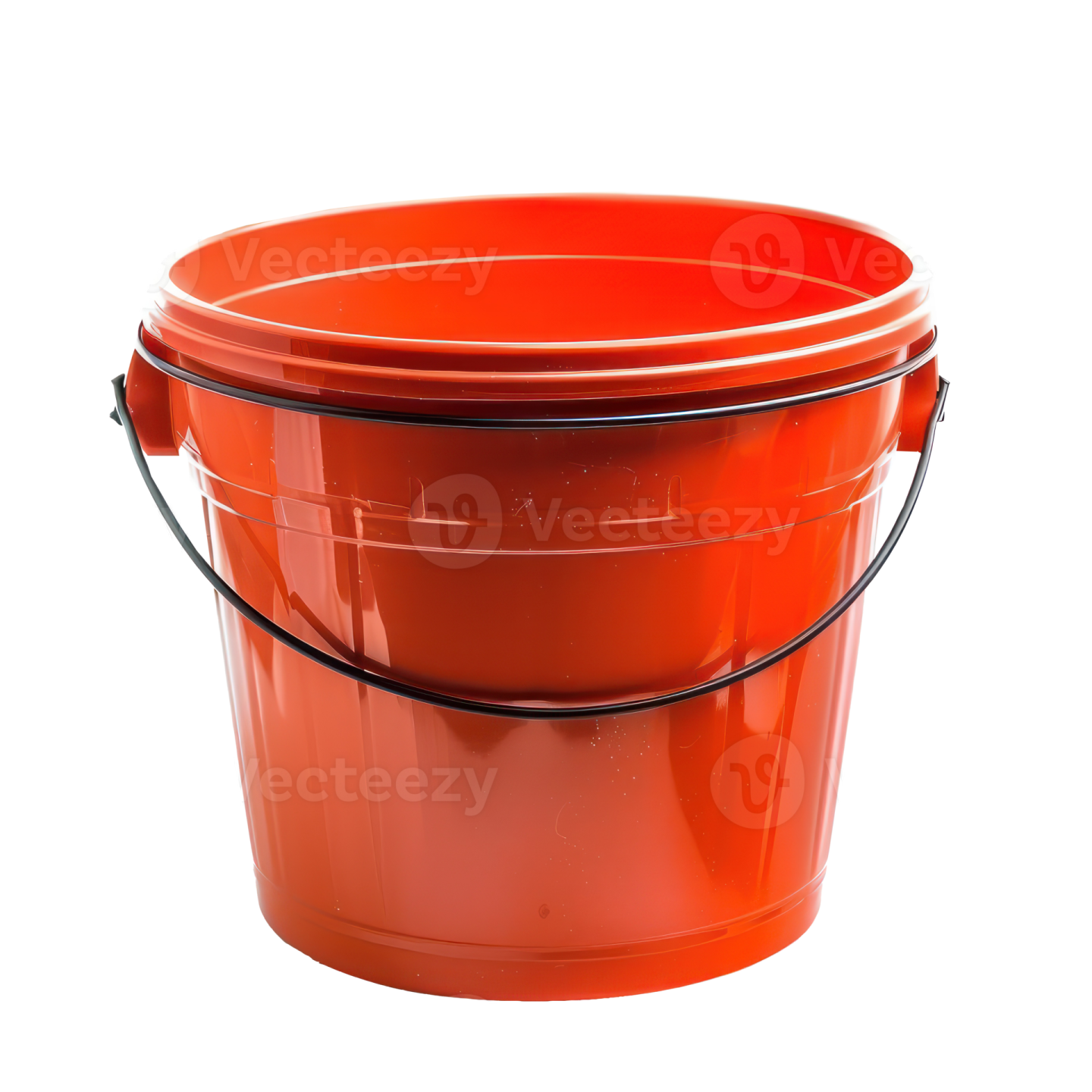 a red bucket on a white background