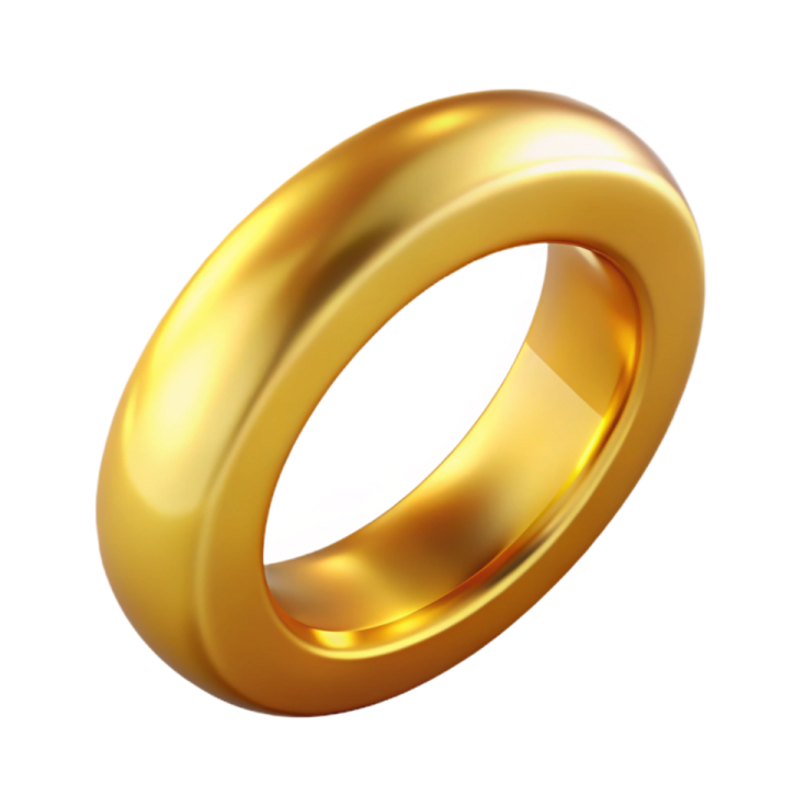 a gold ring on a white background