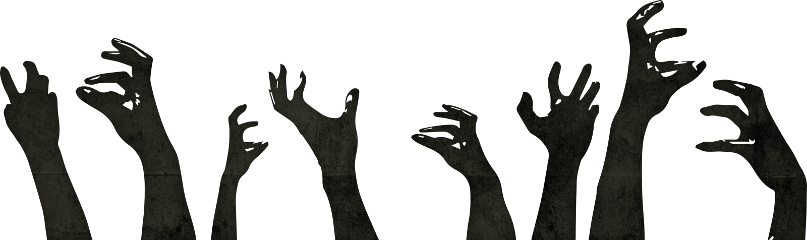 a group of hands reaching up to the sky