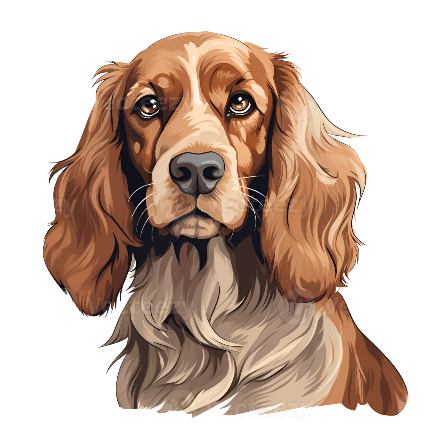 an illustration of a dog's face