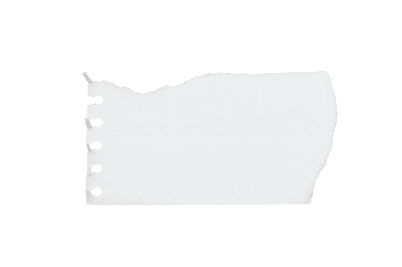 a piece of torn paper on a white background