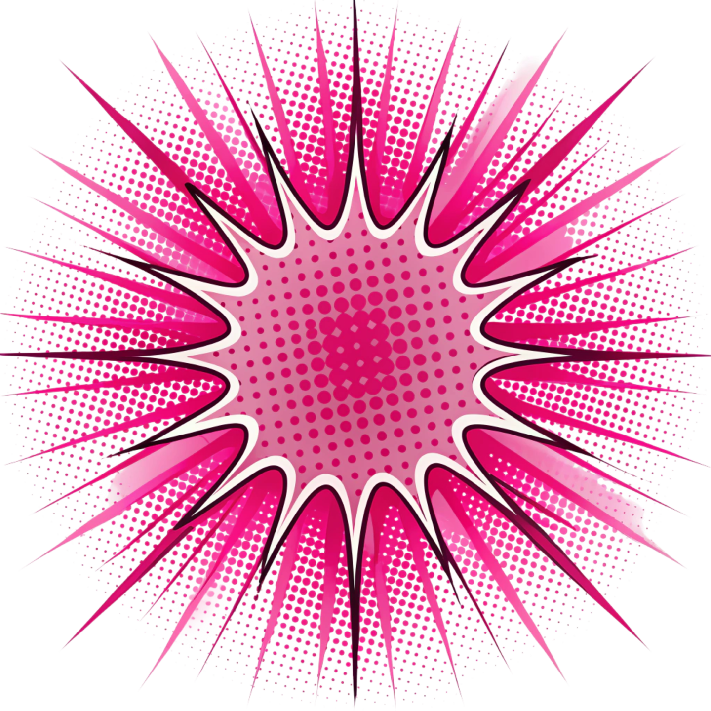 a pink explosion on a white background