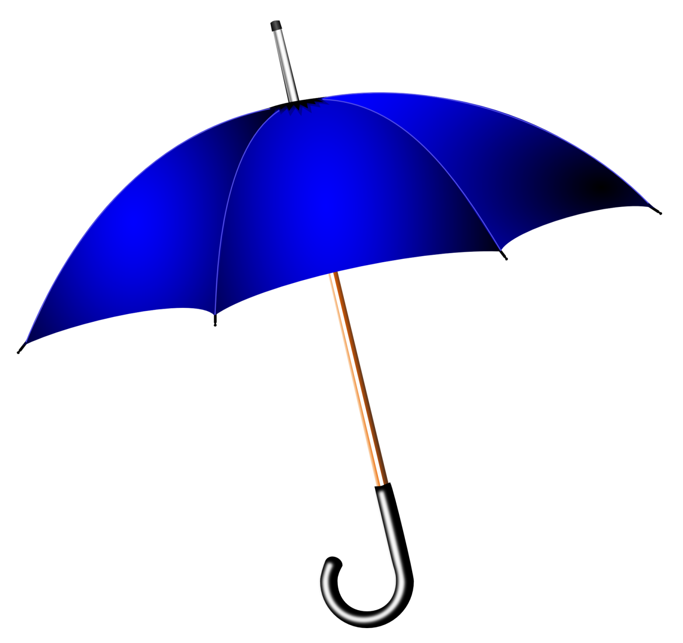 a blue umbrella on a white background