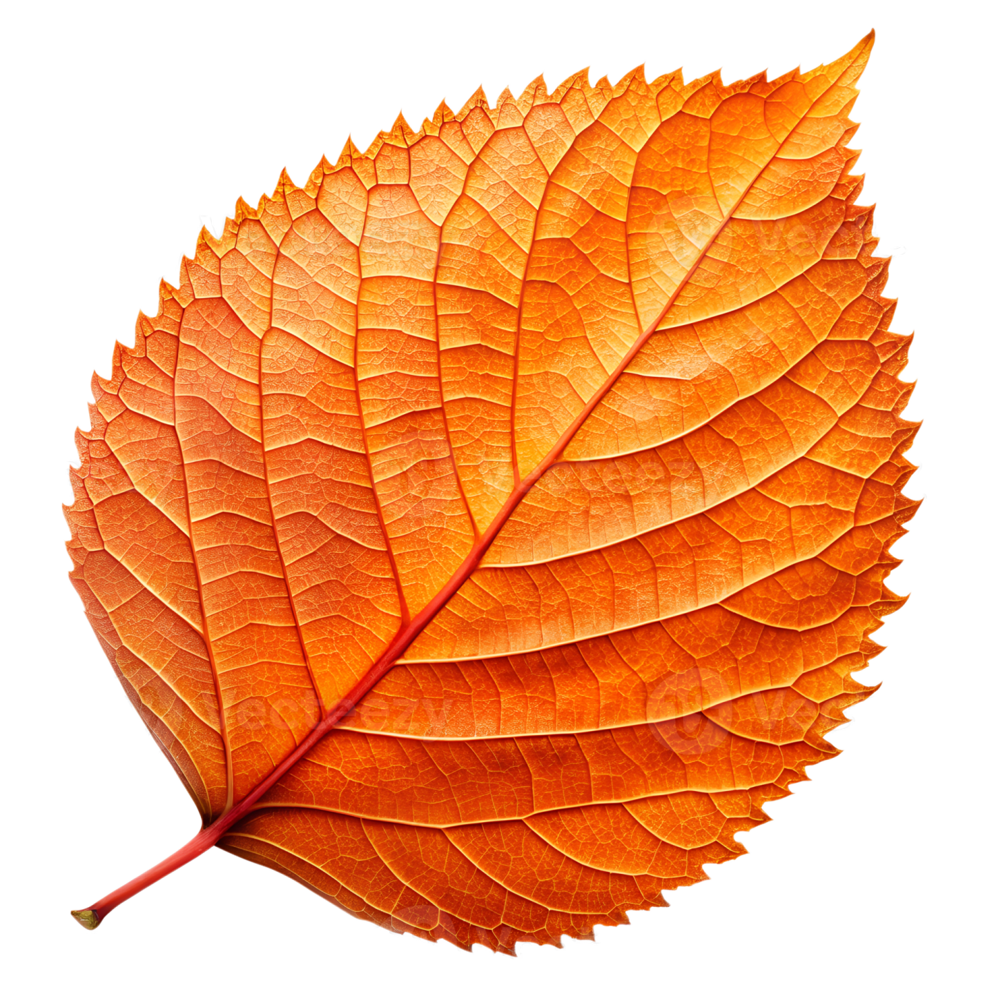an orange leaf on a white background