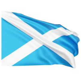 a scottish flag flying in the wind