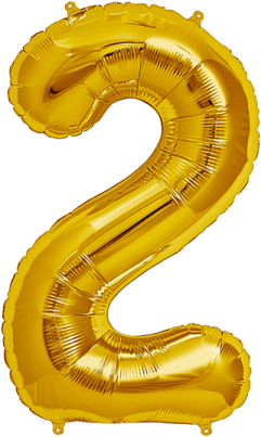 gold foil balloon number 2