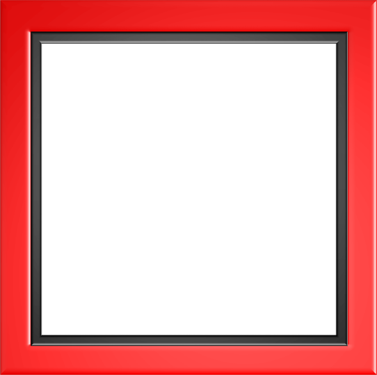 a red picture frame on a white background