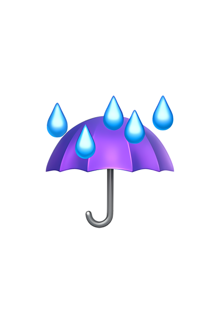 a purple umbrella with rain drops on it