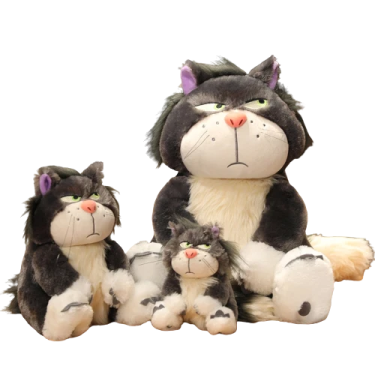 two stuffed cats sitting next to each other stuffed animals
