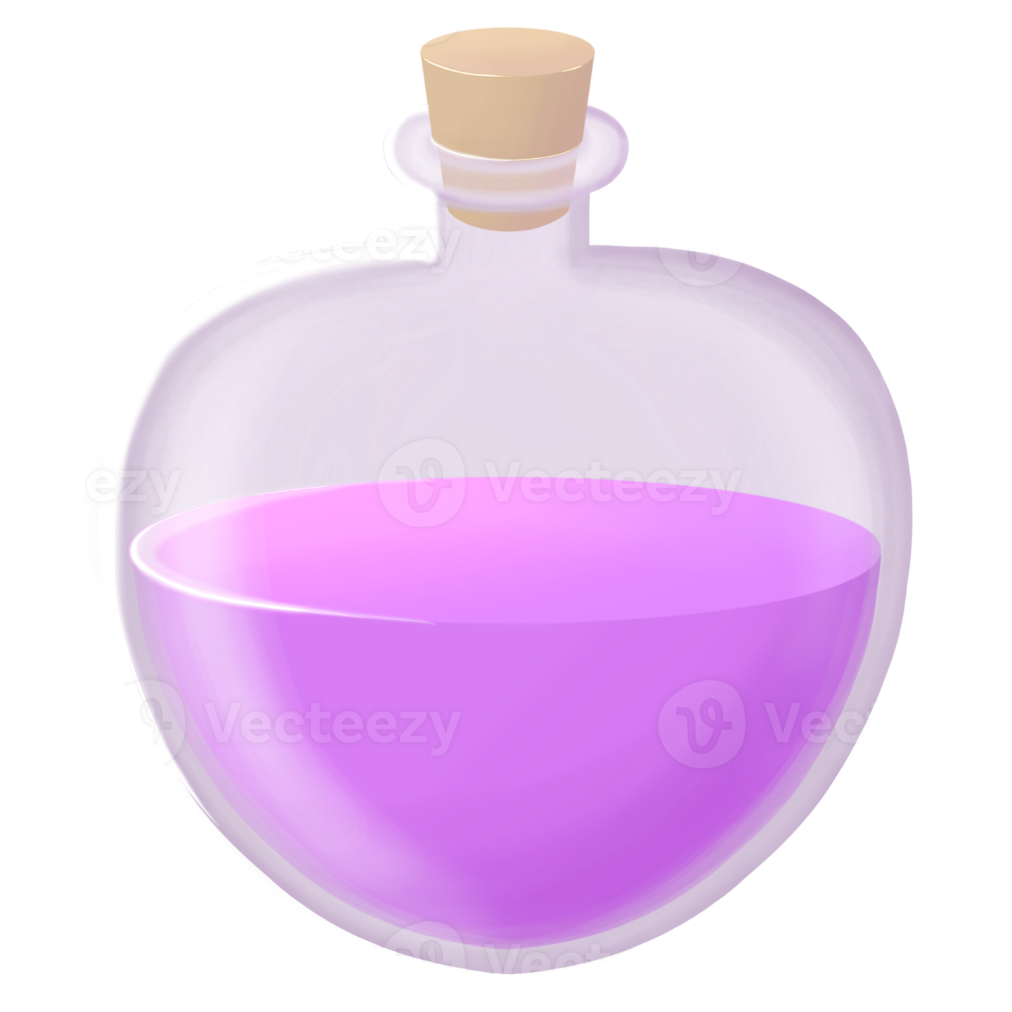a glass bottle filled with purple liquid
