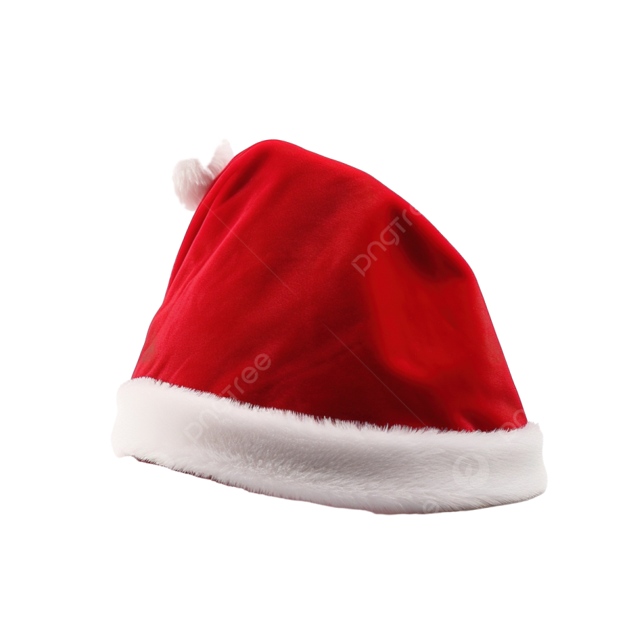 a red santa hat on a white background
