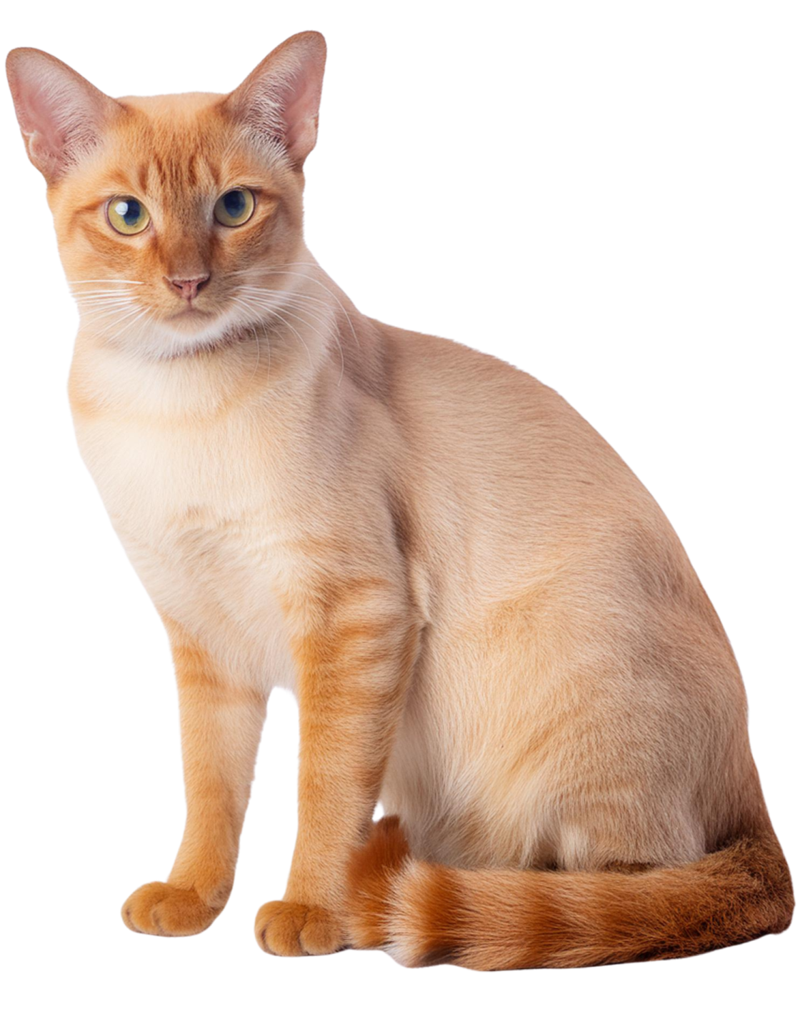 a cat sitting on a white surface