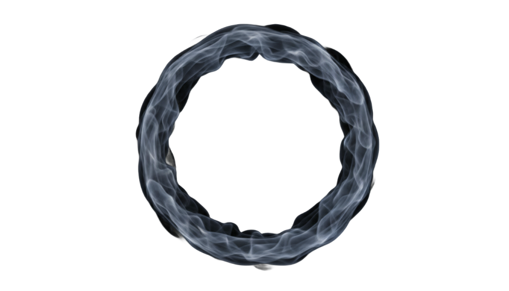 a black smoke ring on a white background