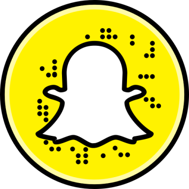 a yellow snap icon with black dots on it