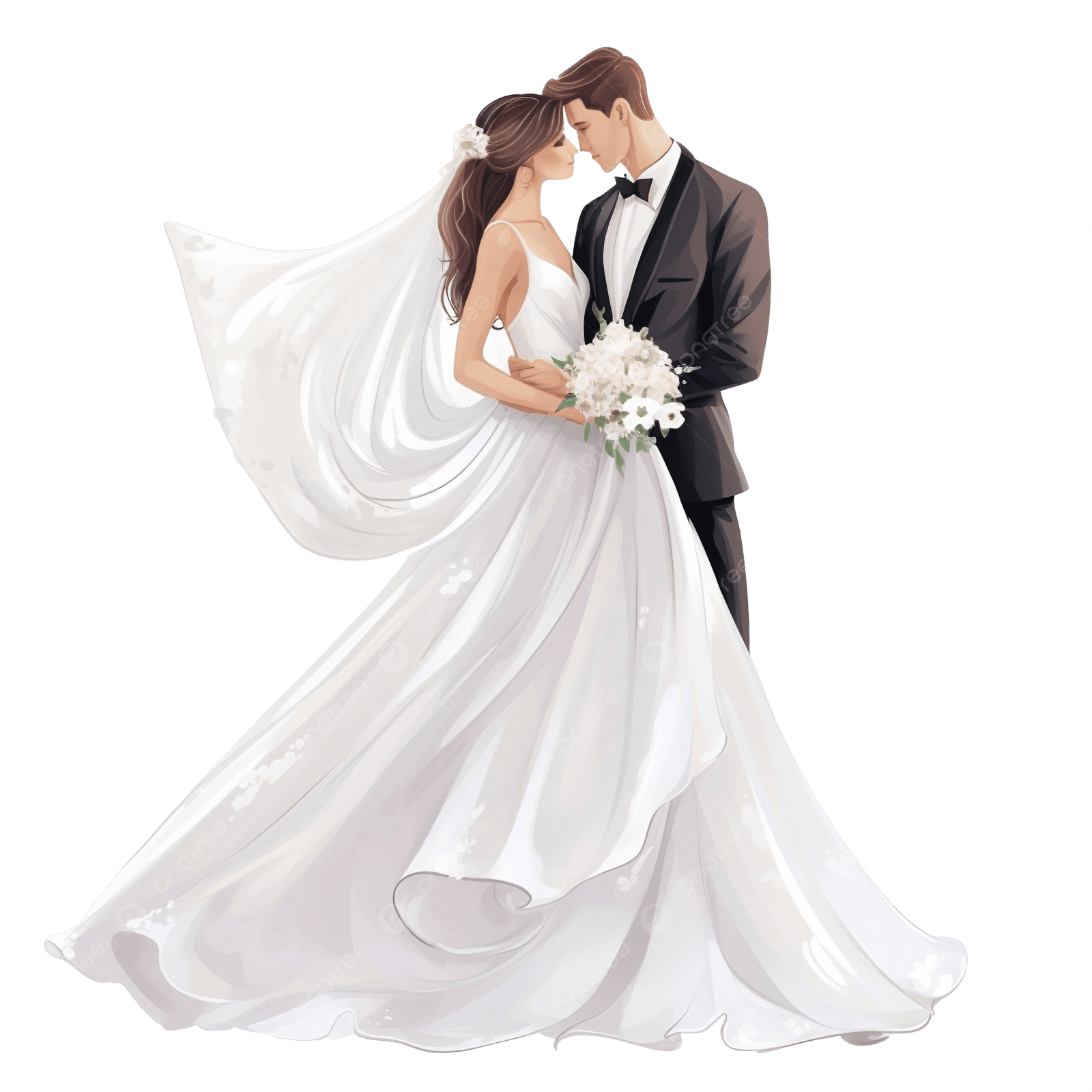 a bride and groom kissing on their wedding day