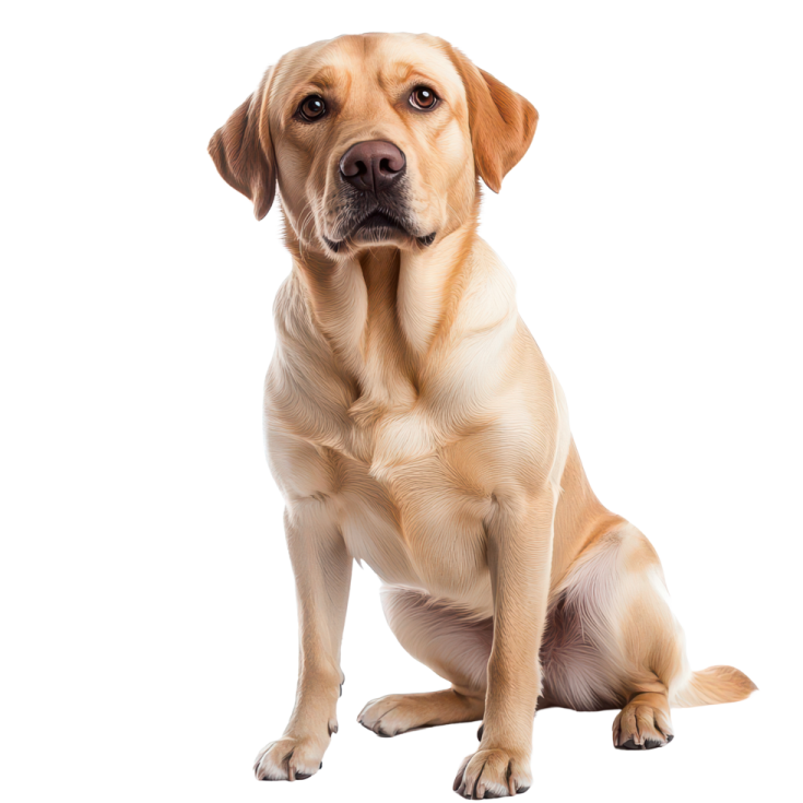 a dog sitting on the ground looking at the camera