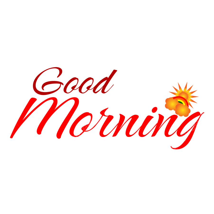 the word god morning on a white background