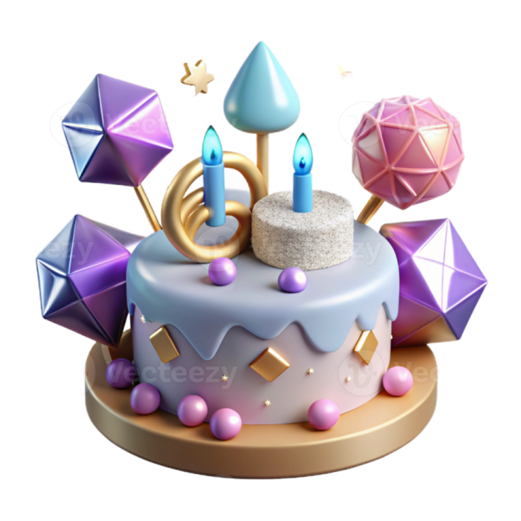 a birthday cake with candles and stars on top