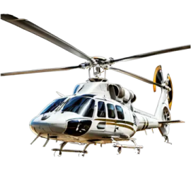 a helicopter is flying in the air