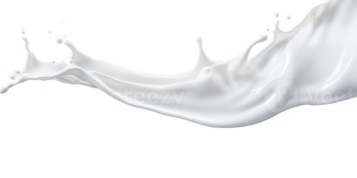 a splash of milk on a white background