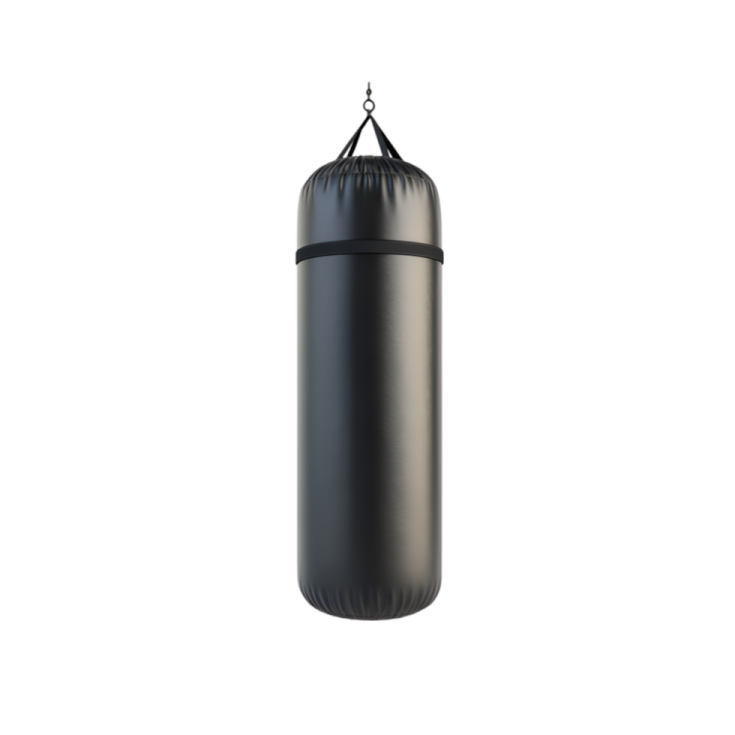 a black bag hanging on a white wall