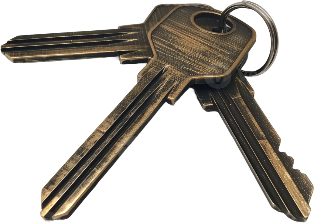 a bunch of keys on a white background