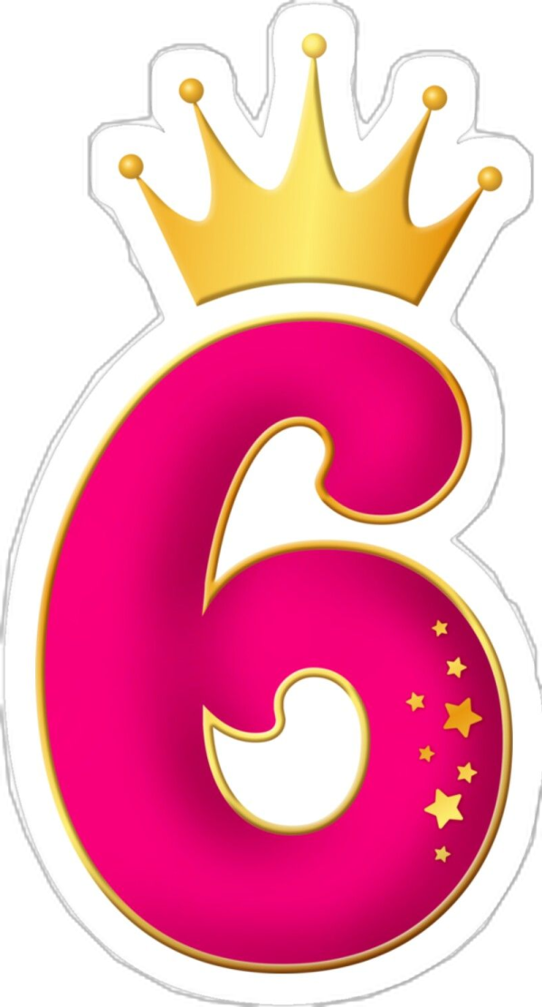 the number six with a crown on top
