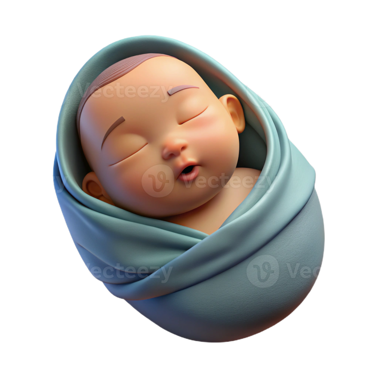 a baby sleeping in a blue blanket