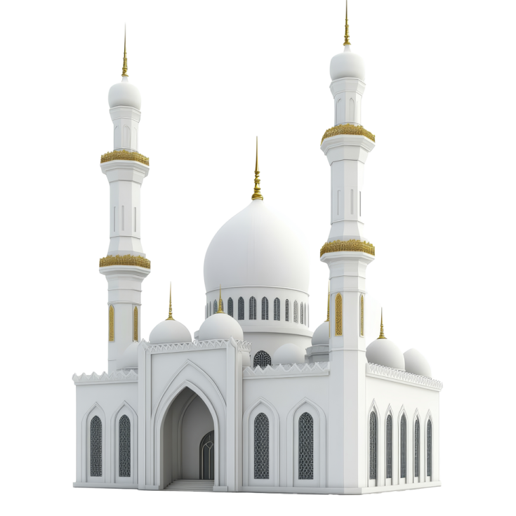 a mosque on a white background