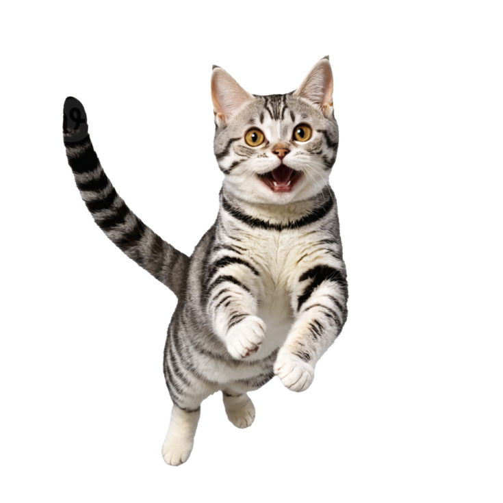 a cat is jumping in the air