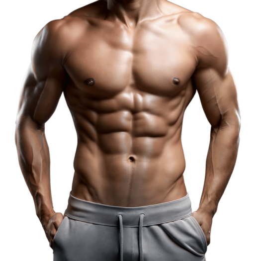 a man with no shirt is posing for the camera
