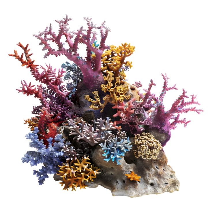 a coral with many colorful corals in it