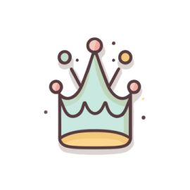 a crown icon with a white background